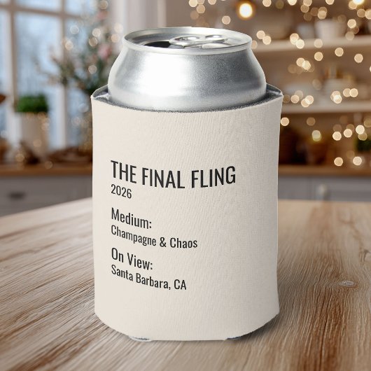 Rafraîchisseur Pour Canette Chic Minimal Museum Label Bachelorette Party Favor