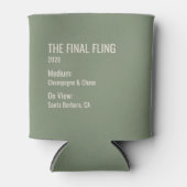 Rafraîchisseur Pour Canette Chic Minimal Museum Label Bachelorette Party Favor (Devant)