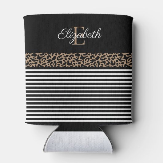 Rafraîchisseur Pour Canette Chic monogramme Empreinte de léopard Mug (Dos)