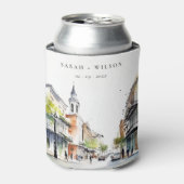 Rafraîchisseur Pour Canette Chic New Orleans Louisiana Mariage aquarelle (Can devant)