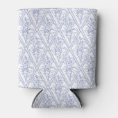 Rafraîchisseur Pour Canette Chic Périwinkle Bleu Blanc Floral Diamond Motif (Devant)