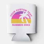 Rafraîchisseur Pour Canette Chic Pink Palm Tree Custom Summer Beach Party (Dos)