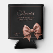 Rafraîchisseur Pour Canette Chic Rose Parties scintillant or Bow Sweet 16 Anni (Devant)