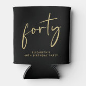 Rafraîchisseur Pour Canette Chic Script 40e fête d'anniversaire (Devant)