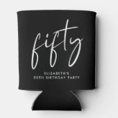 Rafraîchisseur Pour Canette Chic Script 50e fête d'anniversaire (Dos)