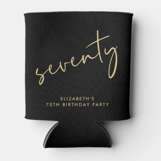 Rafraîchisseur Pour Canette Chic Script 70th Birthday Party (Devant)