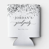 Rafraîchisseur Pour Canette Chic Script Black Confetti Graduation (Dos)