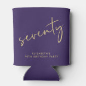 Rafraîchisseur Pour Canette Chic Script Purple 70th Birthday Party (Dos)