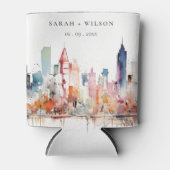 Rafraîchisseur Pour Canette Chicago Illinois Watercolor Landscape Wedding (Devant)