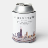 Rafraîchisseur Pour Canette Chicago Skyline Aquarelle Fête de Filles (Can Dos)