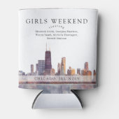 Rafraîchisseur Pour Canette Chicago Skyline Watercolor Girls Weekend (Devant)