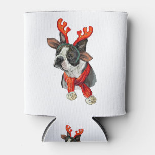 Rafraîchisseur Pour Canette Chien Boston terrier de Noël