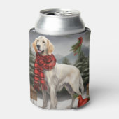 Rafraîchisseur Pour Canette Chien de coin anglais en Noël de neige (Can devant)