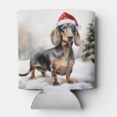 Rafraîchisseur Pour Canette Chien de Dachshund à Noël de neige (Dos)