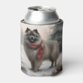 Rafraîchisseur Pour Canette Chien de Keeshond à Noël de neige (Can devant)