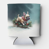 Rafraîchisseur Pour Canette Chien de Noël neige hiver (Devant)