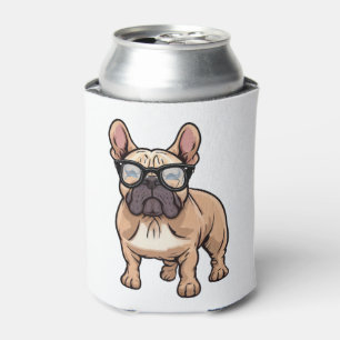 Rafraîchisseur Pour Canette Chien de taureau français portant des lunettes