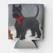 Rafraîchisseur Pour Canette Chien de Terrier écossais en Noël de neige (Devant)