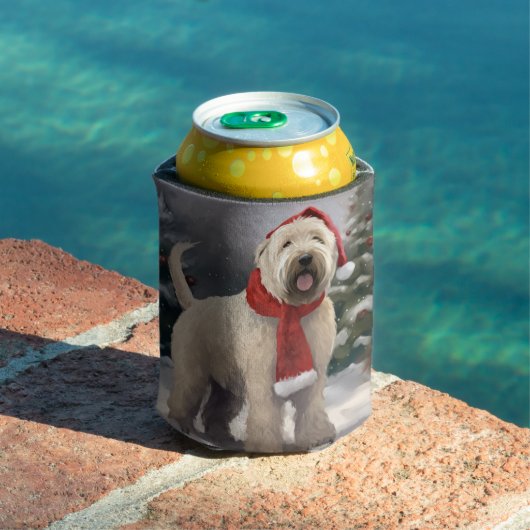 Rafraîchisseur Pour Canette Chien de Terrier rouillé en Noël de neige (Piscine in situ)