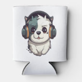 Rafraîchisseur Pour Canette Chien écoutant de la musique (Devant)