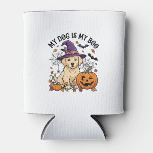 Rafraîchisseur Pour Canette Chien est Boo Halloween Sorcière Chiot Citrouille_
