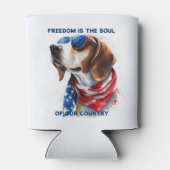 Rafraîchisseur Pour Canette Chien patriotique 4 juillet (Dos)