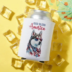 Rafraîchisseur Pour Canette Chien Patriotique-Husky