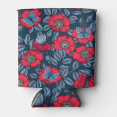 Rafraîchisseur Pour Canette Chien rose et papillons en bleu et rouge (Devant)