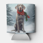 Rafraîchisseur Pour Canette Chien Weimaraner à Noël de neige (Dos)