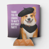 Rafraîchisseur Pour Canette Chiens de Corgi Chic Cute Merci d'anniversaire (Dos)