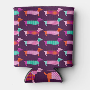 Rafraîchisseur Pour Canette Chiens de Dachshund : Motif mignon sans couture.