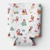 Rafraîchisseur Pour Canette Chiens de Noël en accessoires de vacances (Devant)