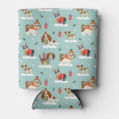 Rafraîchisseur Pour Canette Chiens de Noël en Motif d'Écharpes douillettes (Devant)