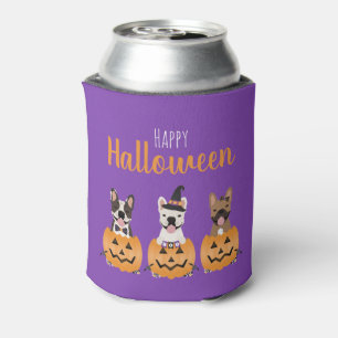 Rafraîchisseur Pour Canette Chiens de taureaux français heureux Halloween