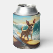 Rafraîchisseur Pour Canette Chihuahua Beach Surf Peinture (Can devant)