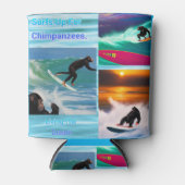 Rafraîchisseur Pour Canette Chimpanzés Surfant Collage Photo, Peut refroidir (Devant)