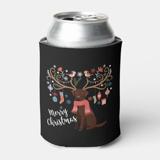 Rafraîchisseur Pour Canette Chocolat Labrador Retriever Chien Noël (Can devant)