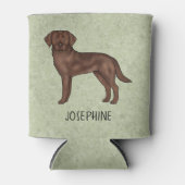 Rafraîchisseur Pour Canette Chocolat Labrador Retriever Lab Chien Nom personna (Devant)