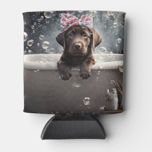 Rafraîchisseur Pour Canette Chocolate Labrador Puppy Dog Spa Cute (Devant)