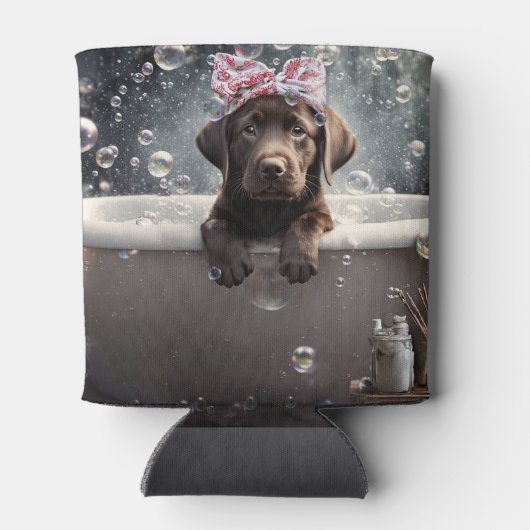 Rafraîchisseur Pour Canette Chocolate Labrador Puppy Dog Spa Cute (Dos)