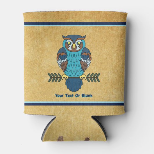 Rafraîchisseur Pour Canette Chouette d'art populaire nordique (Devant)