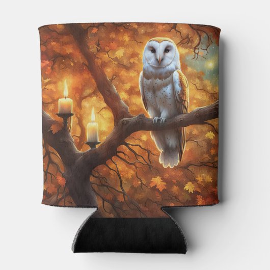 Rafraîchisseur Pour Canette Chouette en automne Couleurs douillettes (Dos)