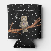 Rafraîchisseur Pour Canette Chouette magique sur Branche Purple Crystal Lune É (Dos)