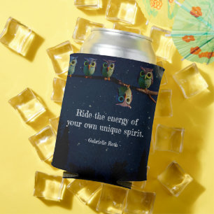 Rafraîchisseur Pour Canette Chouette qui est différent avec un collage de devi