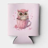 Rafraîchisseur Pour Canette Chouette rose mignonne en coupe (Devant)