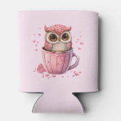 Rafraîchisseur Pour Canette Chouette rose mignonne en coupe (Dos)