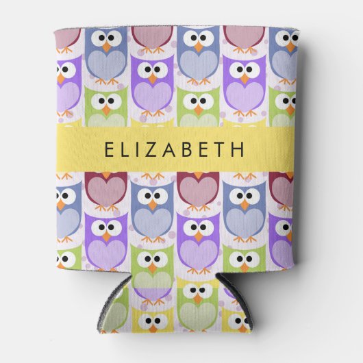 Rafraîchisseur Pour Canette Chouettes mignonnes, Chouette Motif, Chouettes col (Devant)