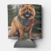 Rafraîchisseur Pour Canette Chow Chow Chien de Noël en neige (Dos)