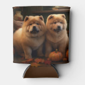 Rafraîchisseur Pour Canette Chow Chow Chiot Automne Citrouille de plaisir (Devant)