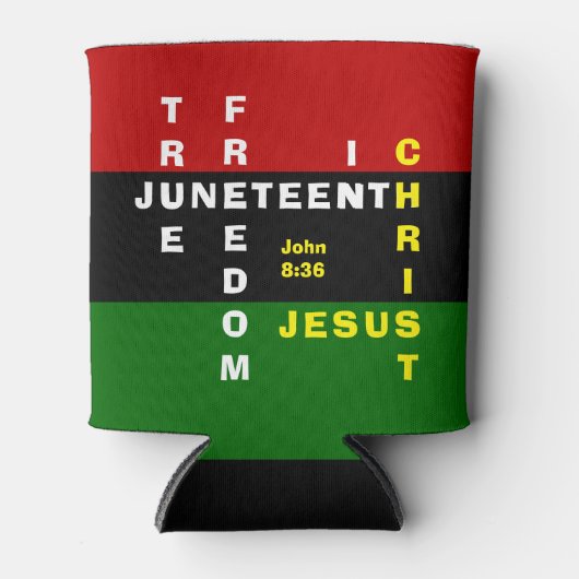 Rafraîchisseur Pour Canette Christian Monogram JUNETEENTH Can Cooler (Devant)